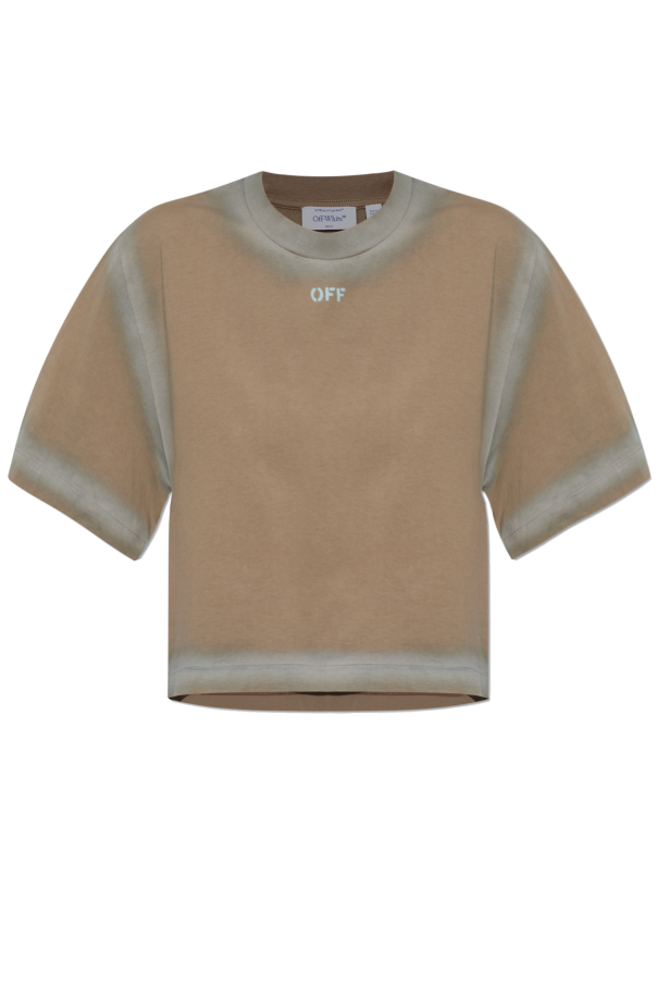 Off-White BROWN T-shirt with logo 1
