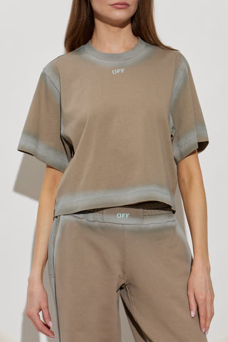 Off-White BROWN T-shirt with logo 3