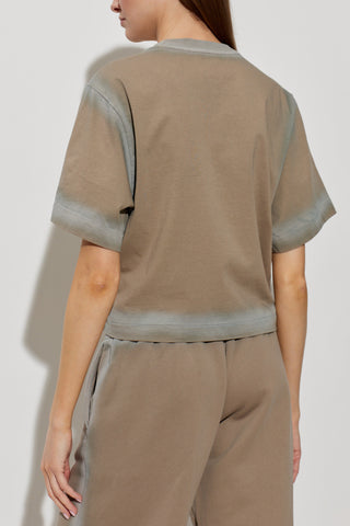 Off-White BROWN T-shirt with logo 4