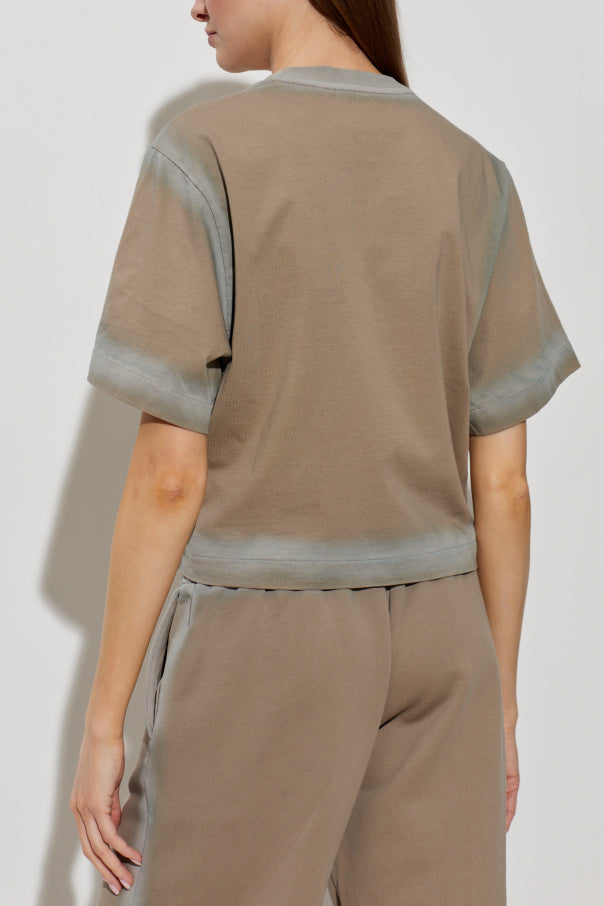 Off-White BROWN T-shirt with logo 4