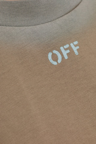 Off-White BROWN T-shirt with logo 5