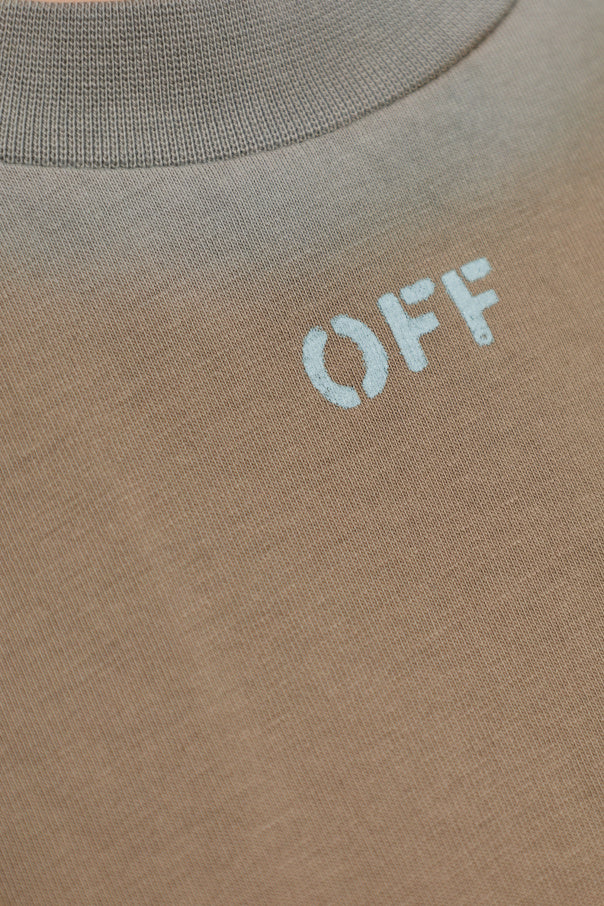 Off-White BROWN T-shirt with logo 5