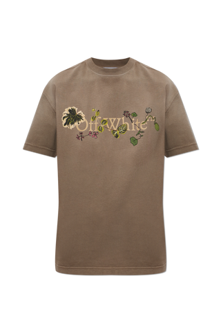 Off-White BROWN T-shirt with logo 1