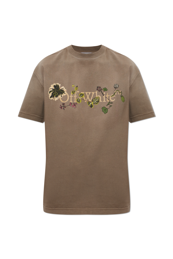 Off-White BROWN T-shirt with logo 1