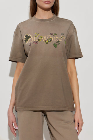 Off-White BROWN T-shirt with logo 3