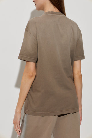 Off-White BROWN T-shirt with logo 4