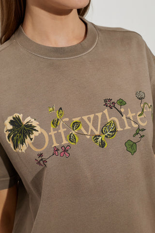 Off-White BROWN T-shirt with logo 5