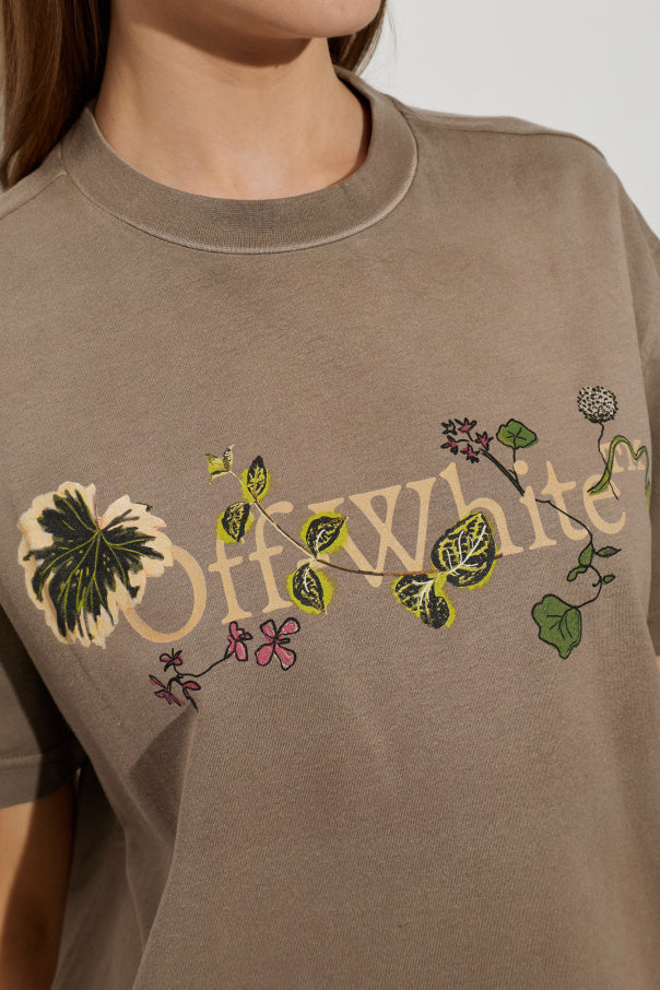 Off-White BROWN T-shirt with logo 5