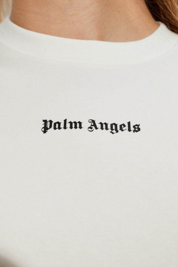 Palm Angels WHITE Short top with printed logo 5