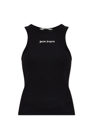 Palm Angels BLACK Ribbed fitted top 1