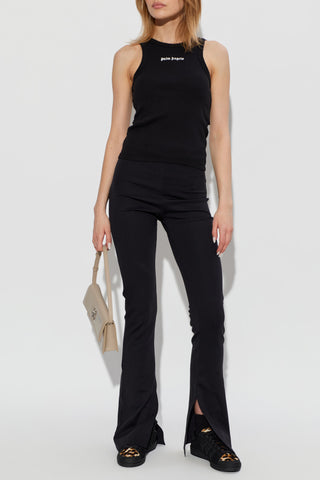 Palm Angels BLACK Ribbed fitted top 2