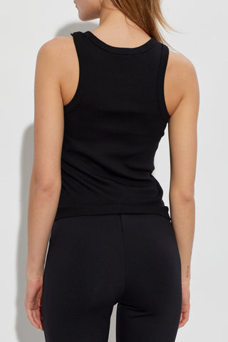 Palm Angels BLACK Ribbed fitted top 4