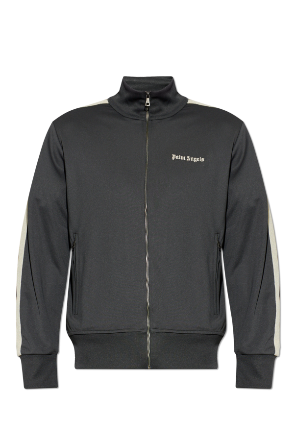 Palm Angels GREY Sweatshirt with a stand-up collar 1
