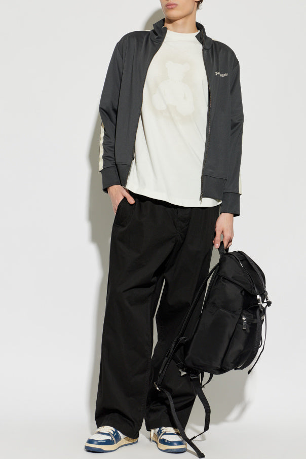 Palm Angels GREY Sweatshirt with a stand-up collar 2
