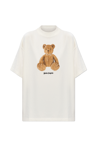 Palm Angels WHITE T-shirt with printed logo 1