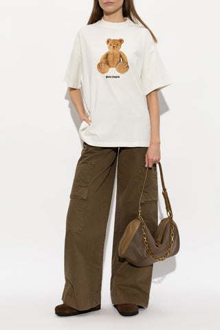 Palm Angels WHITE T-shirt with printed logo 2