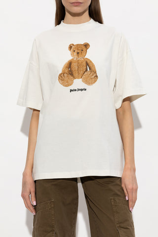 Palm Angels WHITE T-shirt with printed logo 3
