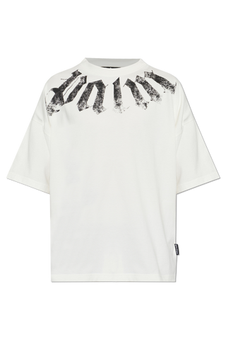 Palm Angels cream T-shirt with logo 1