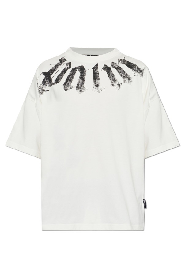 Palm Angels cream T-shirt with logo 1