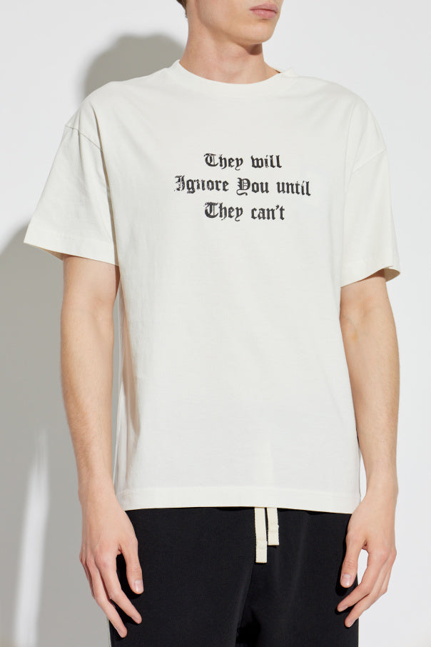 Palm Angels cream T-shirt with print 3