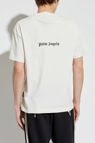 Palm Angels cream T-shirt with print 4