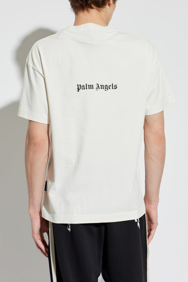 Palm Angels cream T-shirt with print 4