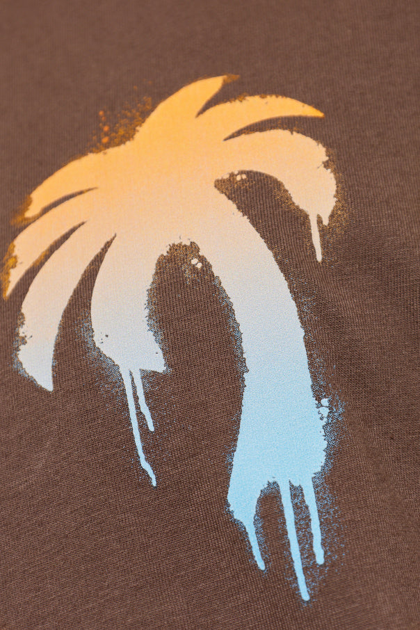 Palm Angels BROWN T-shirt with print 5