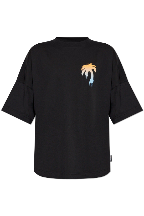 Palm Angels BLACK T-shirt with print 1