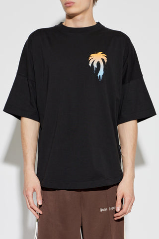 Palm Angels BLACK T-shirt with print 3