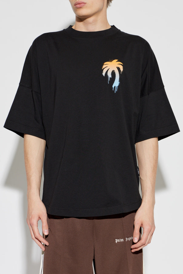 Palm Angels BLACK T-shirt with print 3