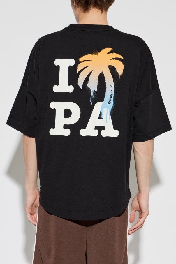 Palm Angels BLACK T-shirt with print 4