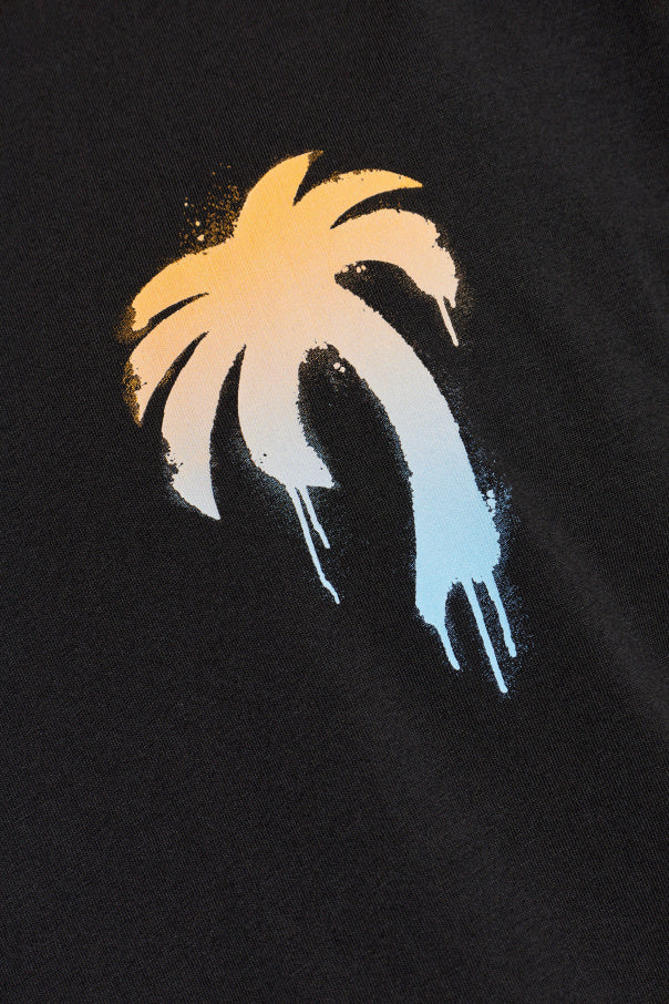 Palm Angels BLACK T-shirt with print 5