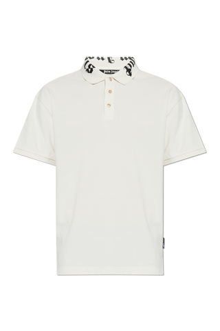 Palm Angels cream Polo with logo 1
