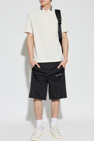 Palm Angels cream Polo with logo 2