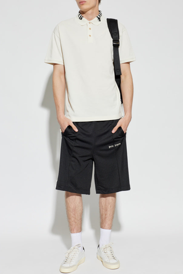 Palm Angels cream Polo with logo 2