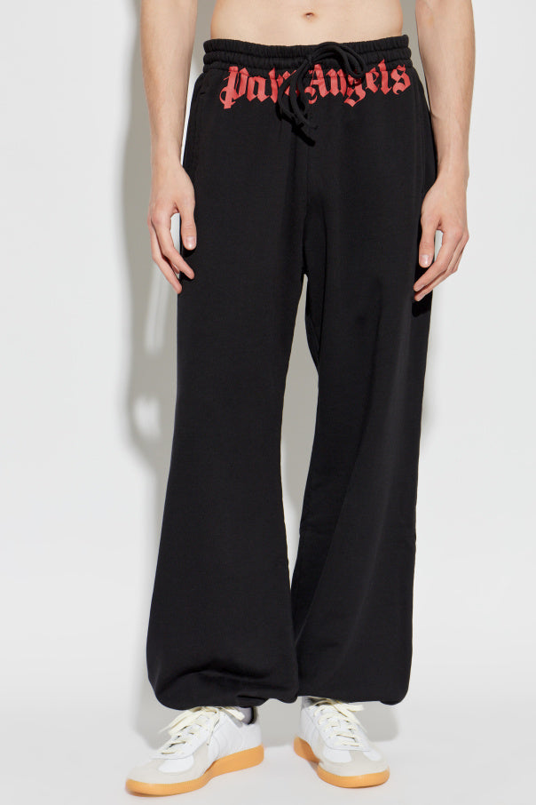 Palm Angels BLACK Sweatpants with logo 3