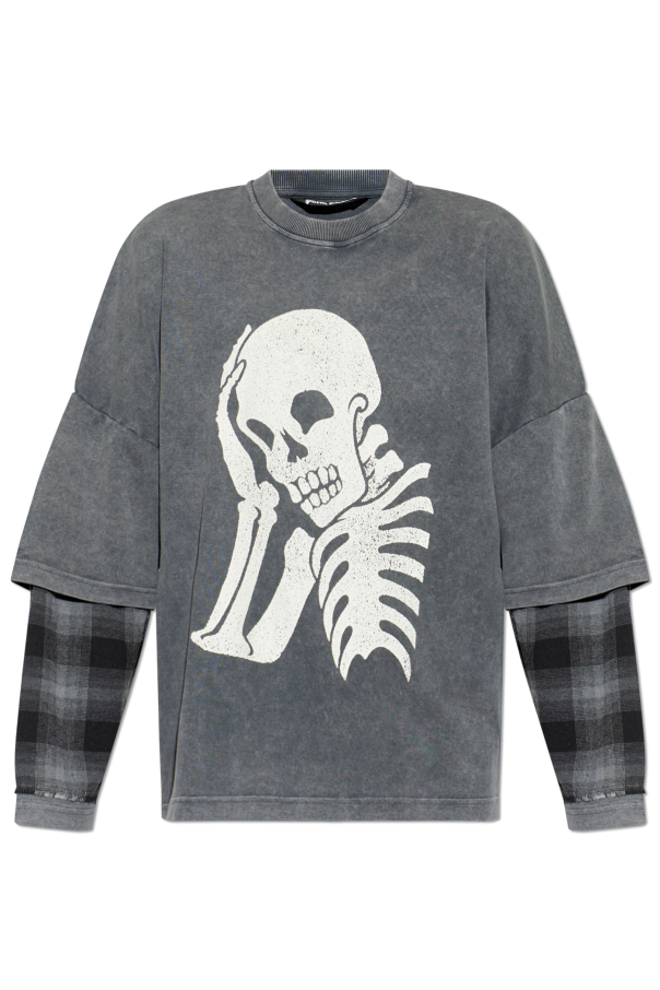 Palm Angels GREY Sweatshirt with print 1