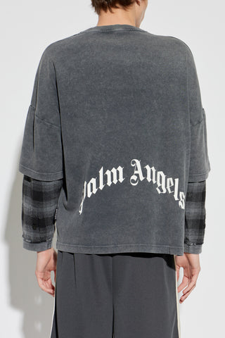 Palm Angels GREY Sweatshirt with print 4