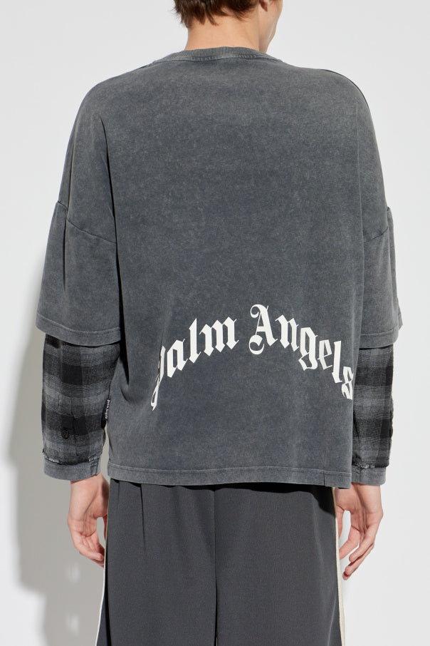 Palm Angels GREY Sweatshirt with print 4