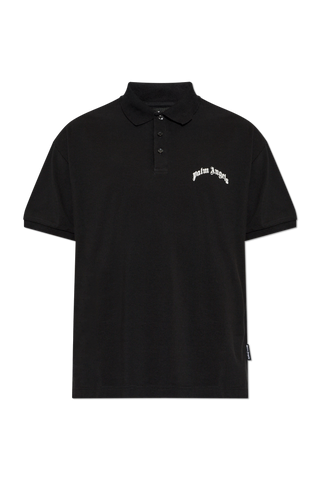 Palm Angels BLACK Polo with logo 1