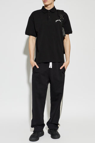 Palm Angels BLACK Polo with logo 2