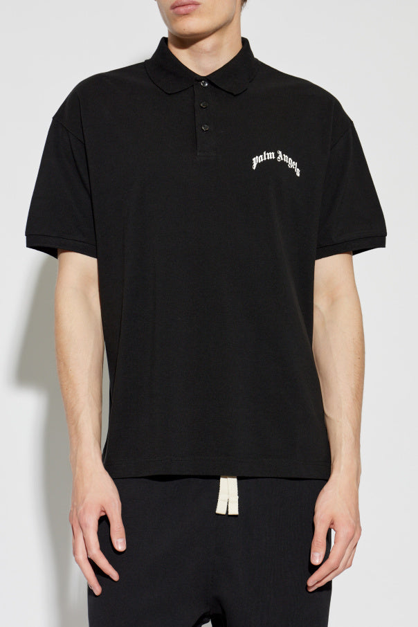 Palm Angels BLACK Polo with logo 3