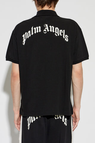 Palm Angels BLACK Polo with logo 4