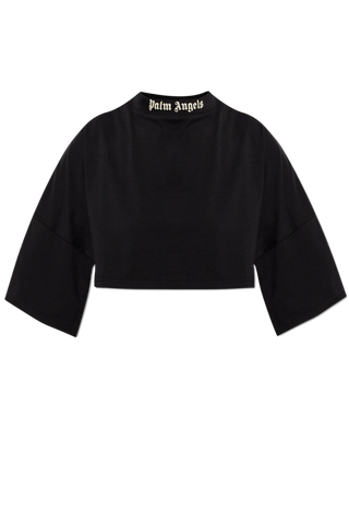 Palm Angels BLACK Short top with logo 1