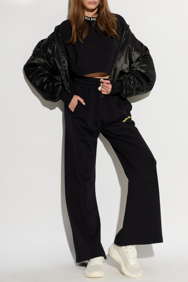 Palm Angels BLACK Short top with logo 2