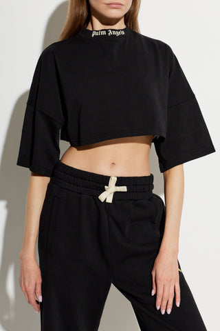 Palm Angels BLACK Short top with logo 3