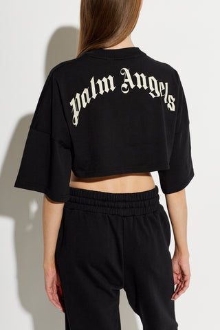 Palm Angels BLACK Short top with logo 4
