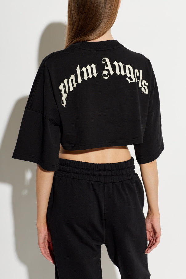 Palm Angels BLACK Short top with logo 4