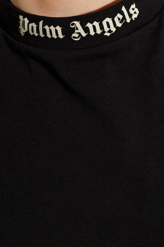 Palm Angels BLACK Short top with logo 5