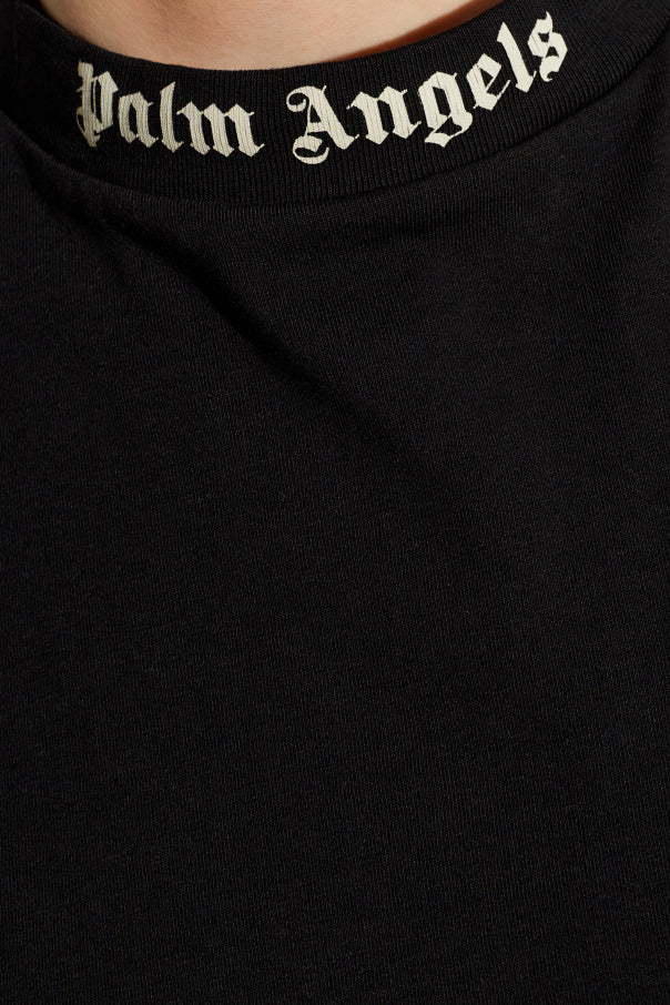Palm Angels BLACK Short top with logo 5